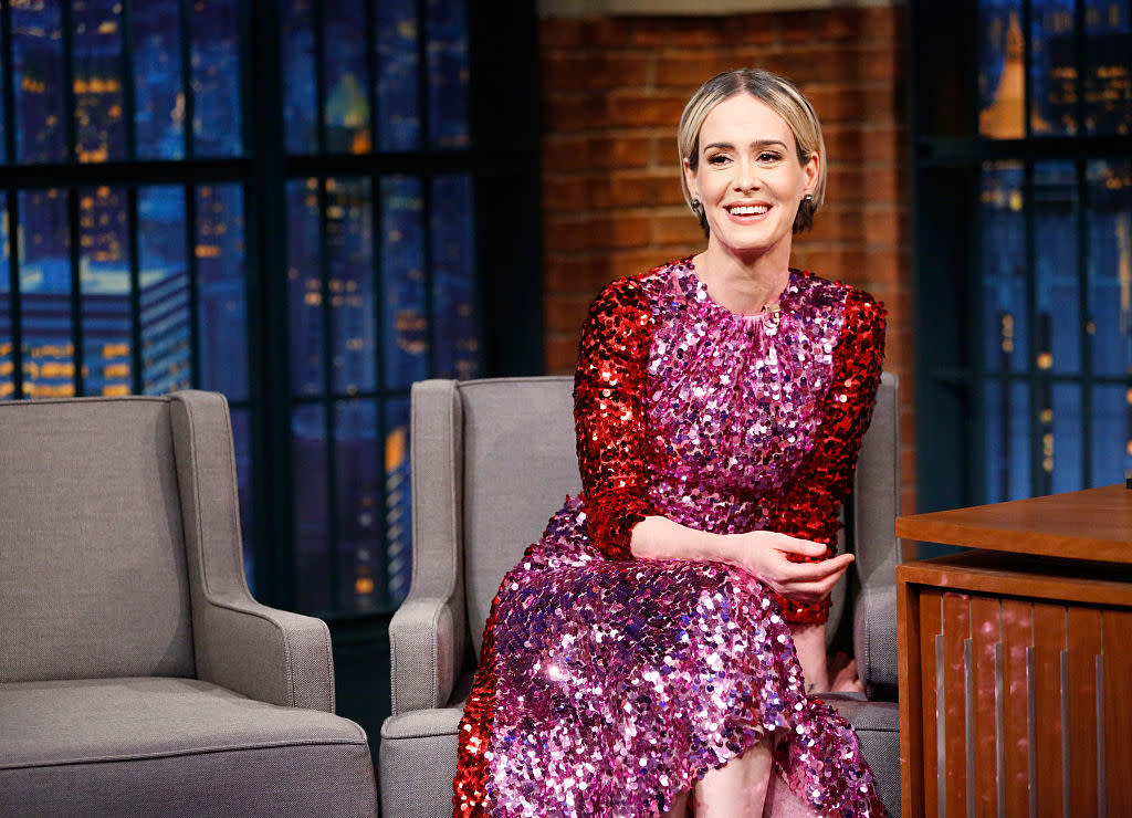 Sarah Paulson is as much of a fangirl as the rest of us on the set of “Oceans Eight”