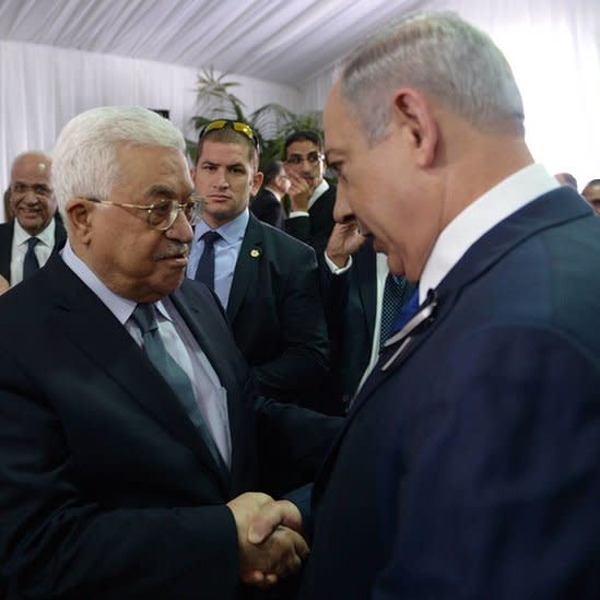 Mahmoud Abbas y Benjamin Netanyahu.