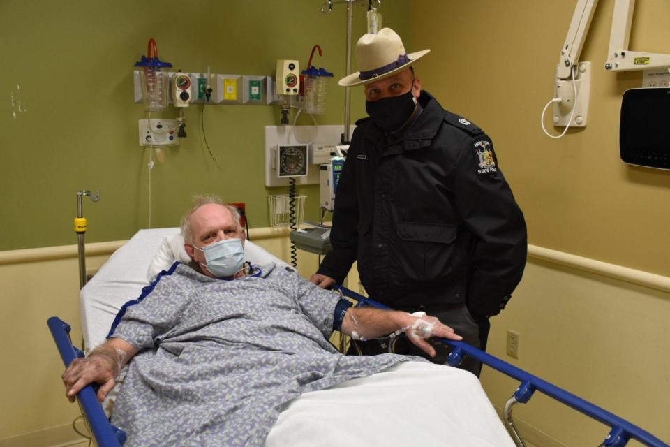 Kevin Kresen was suffering from hypothermia and frostbite when officials rescued him. / Credit: New York State Police