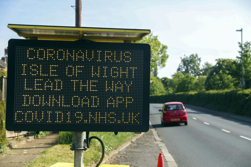 A telling people in the Isle of Wight to download the NHS coronavirus contact tracing app, which Isle of Wight residents have been getting their hands on, as the island plays the role of guinea pig to the technology which is hoped to enable at least a partial return to normal life.
