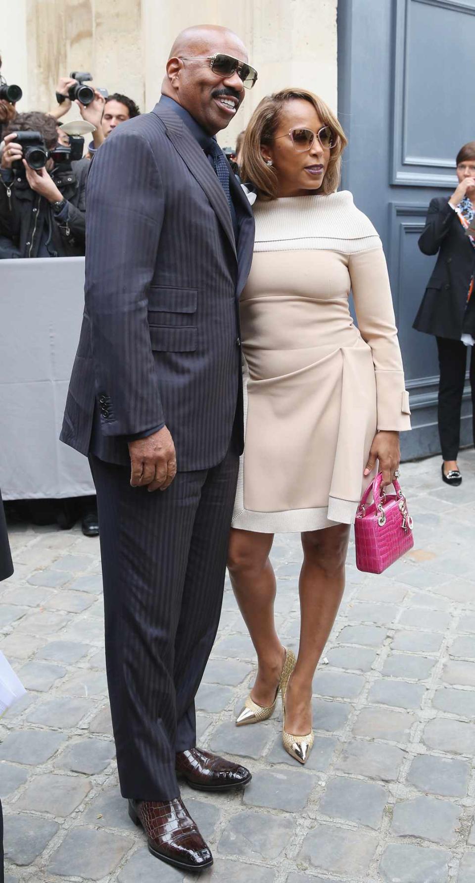 Steve Harvey and Marjorie Bridges Woods attend the Christian Dior show as part of the Paris Fashion Week Womenswear Spring/Summer 2017 on September 30, 2016 in Paris, France