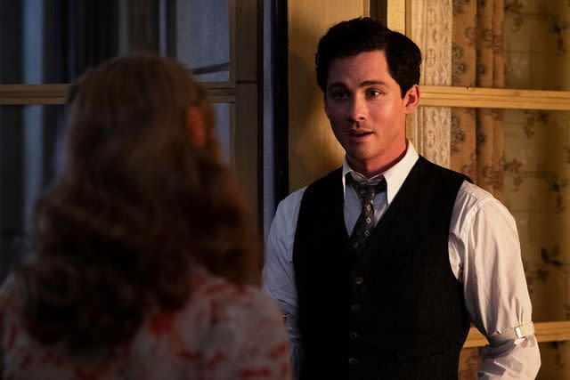 <p>Vlad Cioplea/Hulu</p> Logan Lerman as Addy in 'We Were the Lucky Ones'