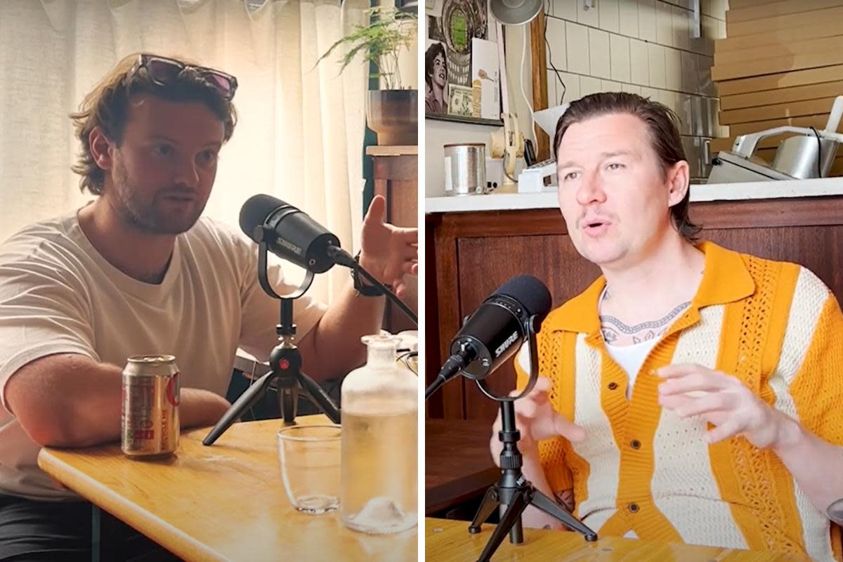 Dan Pope and Tom Vincent in Vincenzo's for Hungry Podcast. <i>(Image: Hungry Podcast/Youtube)</i>