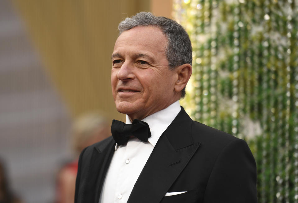 Disney CEO Bob Iger arrives at the Oscars on Sunday, Feb. 9, 2020, at the Dolby Theatre in Los Angeles.