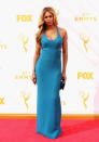 <p>Not only did Laverne Cox refuse to be cut off by Ryan Seacrest before giving credit to Calvin Klein for her dress, she also made sure to specifically name Francisco Costa as the man behind it. The “Orange Is the New Black” actress wore a green dress and then added some mint heels for contrast.<br></p>