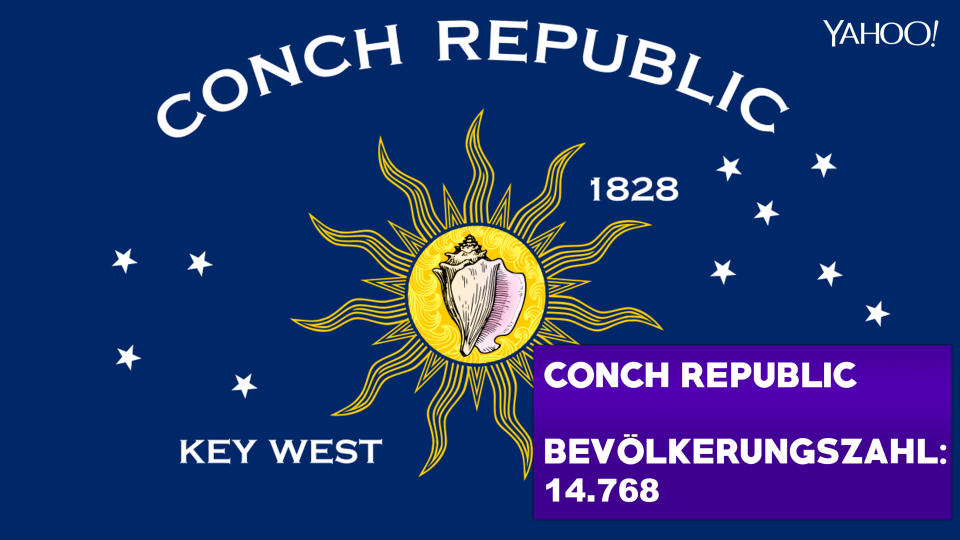 <p>15,4 Quadratkilometer umfasst die Conch Republic auf der US-amerikanischen Koralleninselkette Florida Keys. Ausgerufen wurde sie 1982 durch den damaligen Bürgermeister von Key West – die Gründung war als politischer Protest gegen einen Checkpoint der USA an der Zufahrtsstraße zum Festland gedacht. (Bild: Wikimedia/Jmckean) </p>