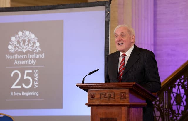 Bertie Ahern speaking during the ceremony 