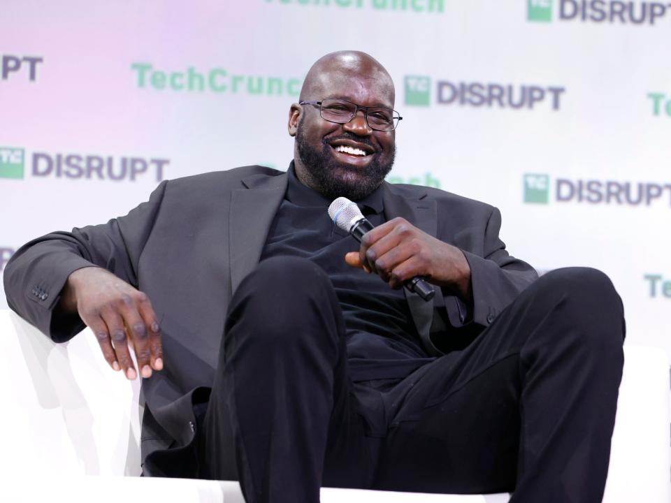 Shaquille O'Neal speaks onstage during TechCrunch Disrupt 2023 at Moscone Center on September 19, 2023 in San Francisco, California.