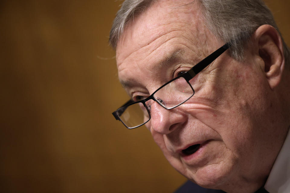 Committee Chair Sen. Dick Durbin (D-Ill.) speaks during a Senate Judiciary Committee hearing March 17, 2021 in Washington, D.C. (Photo: Win McNamee via Getty Images)