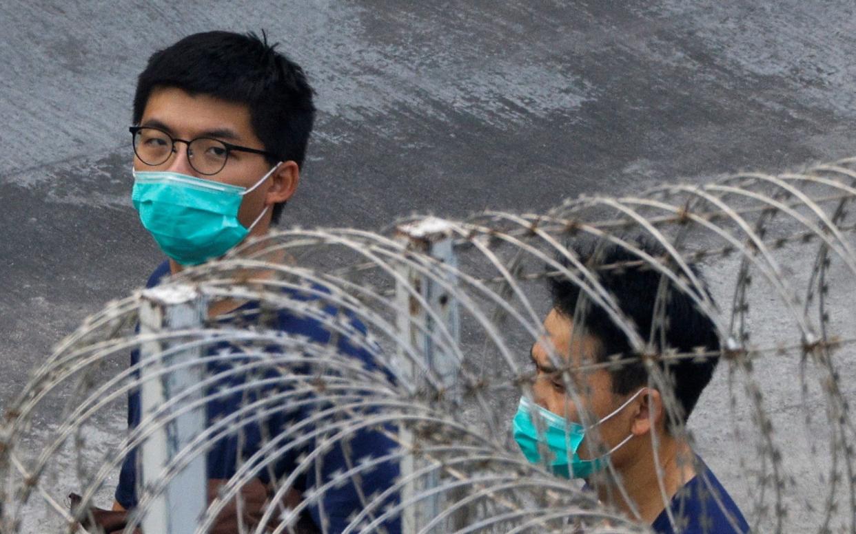 Joshua Wong in Hong Kong's Lai Chi Kok Reception Centre in December 2020 - TYRONE SIU /REUTERS