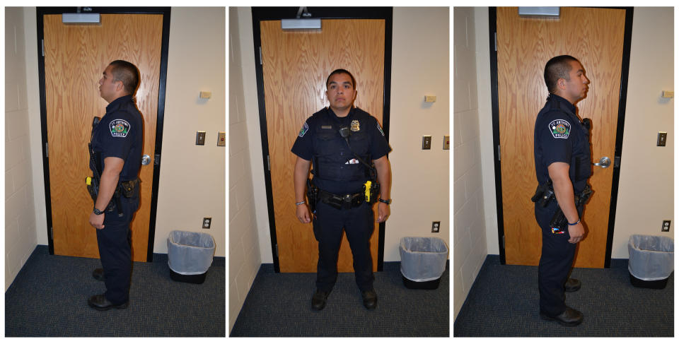 St. Anthony Police Department officer Jeronimo Yanez poses for investigation photographs after he fatally shot Philando Castile during a traffic stop in July of 2016.&nbsp;