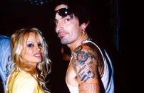 In February 1995, 28-year-old Pamela fell in love with Motley Crue rocker Tommy Lee. The music star was wowed by Pamela's beauty and sensuality, while she was absolutely smitten by his sex appeal. The celebrity duo - who have sons Brandon and Dylan - enjoyed a whirlwind romance, before tying the knot on a beach.