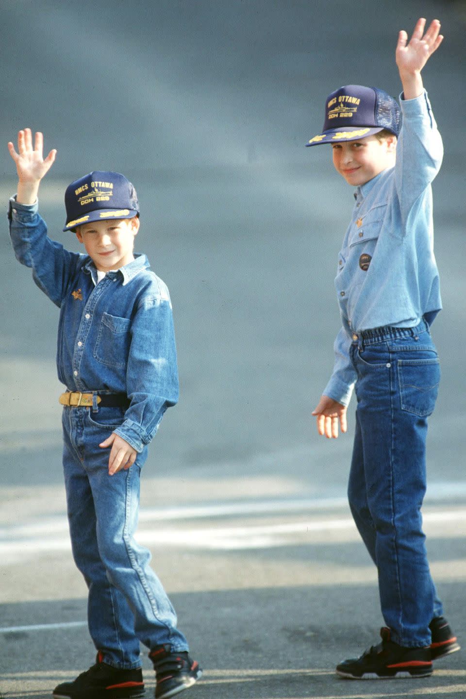 <p>Harry and William match in denim looks during a trip to Canada. </p>