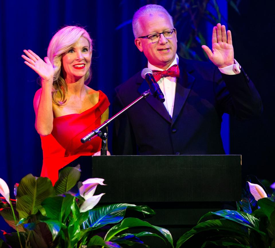 Meghan Magamoll, the Public Education Foundation of Marion County executive director, and Kevin Christian, the director of public relations and multimedia productions for the Marion County Public Schools, emceed the event.