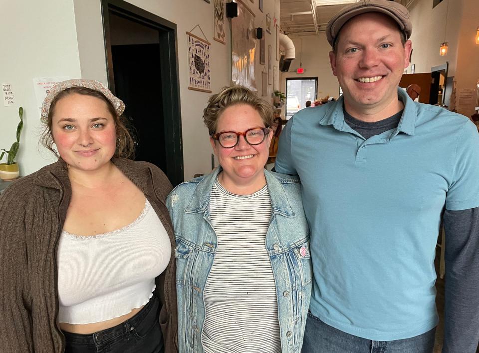 (L-R) Buvez assistant manager Victoria Morrisson, general manager Mimi Maumus and owner Bain Mattox in Athens, Ga. on Tuesday, Mar. 26, 2024.