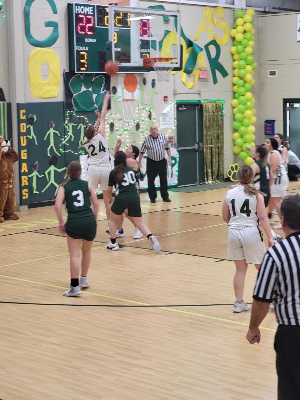 WCA sophomore Brilynn Padget (24) goes to the basket on homecoming night against Pansophia Academy.