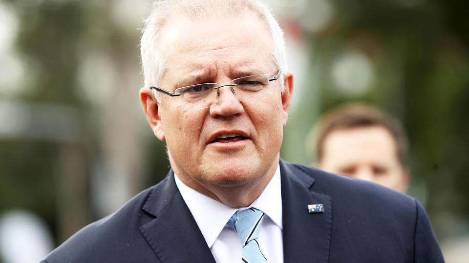 Prime Minister Scott Morrison, pictured here speaking to the media in Sydney.