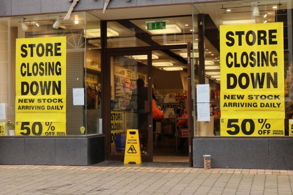 Shut - Closing down posters appeared in the windows of the Colchester Paperchase store <i>(Image: Lynn Whitmore)</i>