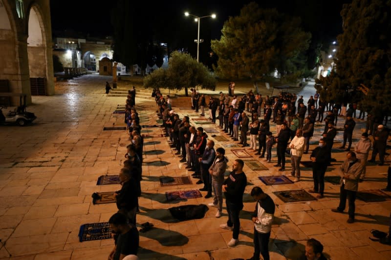 Al-Aqsa mosque reopened to worshippers after a two-and-a-half month closure due to the outbreak of the coronavirus disease (COVID-19), in Jerusalem's Old City