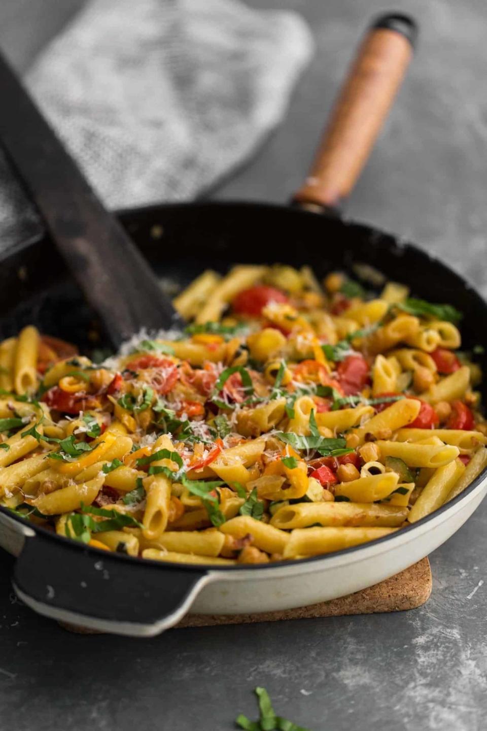 <strong>Get the <a href="https://naturallyella.com/summer-vegetable-pasta/" target="_blank">Summer Vegetable Pasta</a> recipe from Naturally Ella</strong>