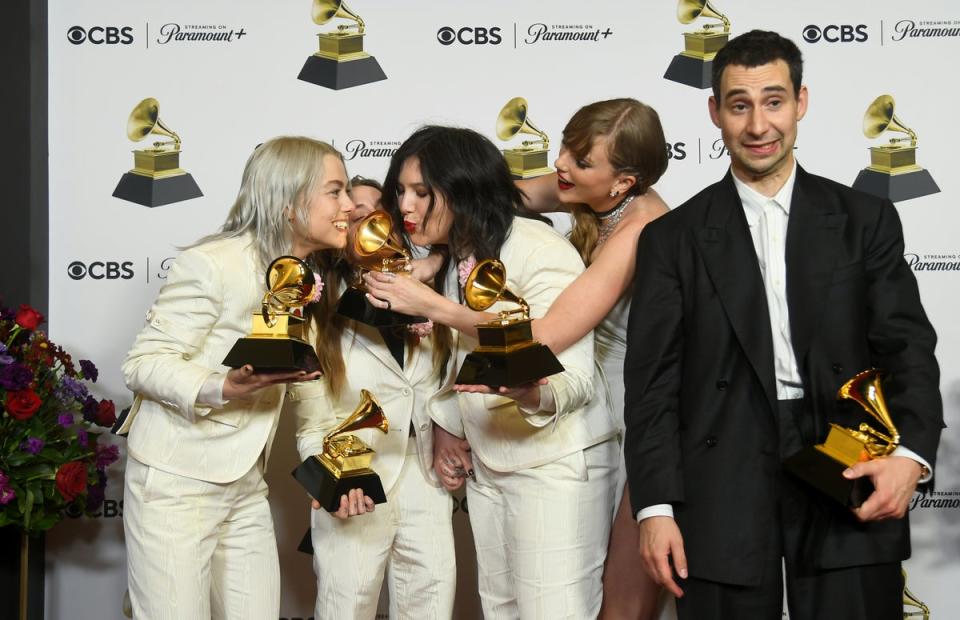 Boygenius, Taylor Swift and Jack Antonoff (Getty Images for The Recording Academy)