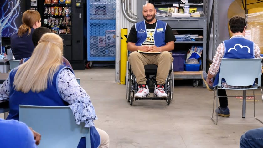 Superstore -- NBC TV Series, SUPERSTORE -- "Hair Care Products" Episode 605 -- Pictured: Colton Dunn as Garrett -- (Photo by: Trae Patton/NBC) Colton Dunn in "Superstore" on NBC.