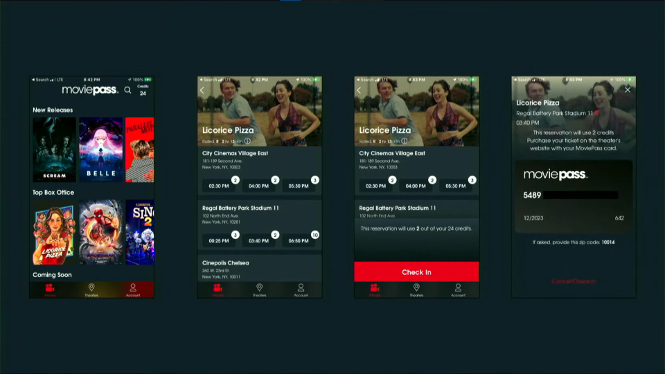 MoviePass 2.0 app