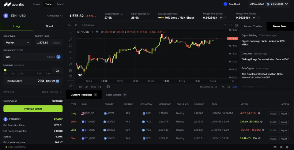 Avantis Trading Terminal