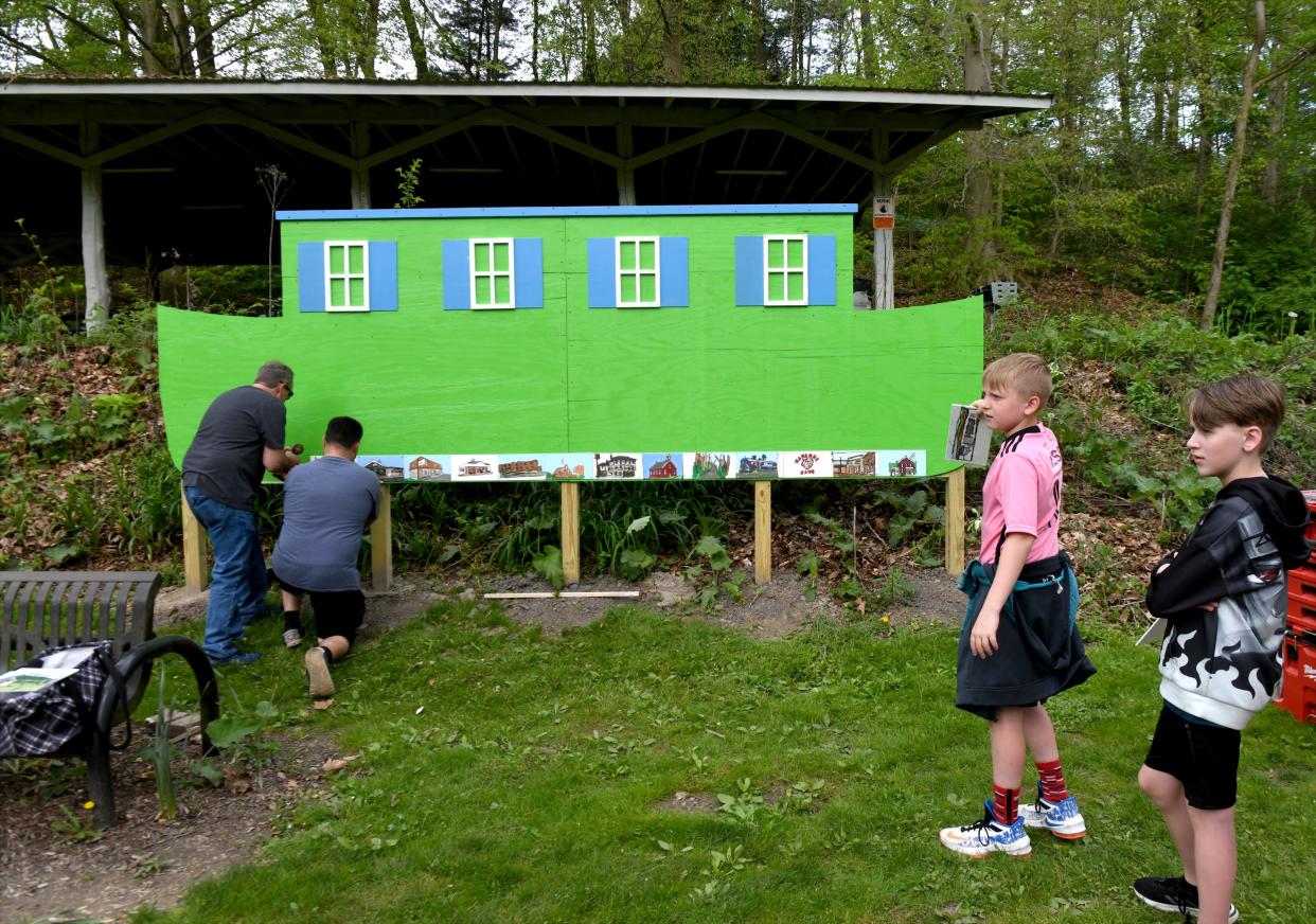 Fifth graders from Fairless Elementary School created art representing the history of Navarre as part of an art installation at Navarre-Bethlehem Township Park.