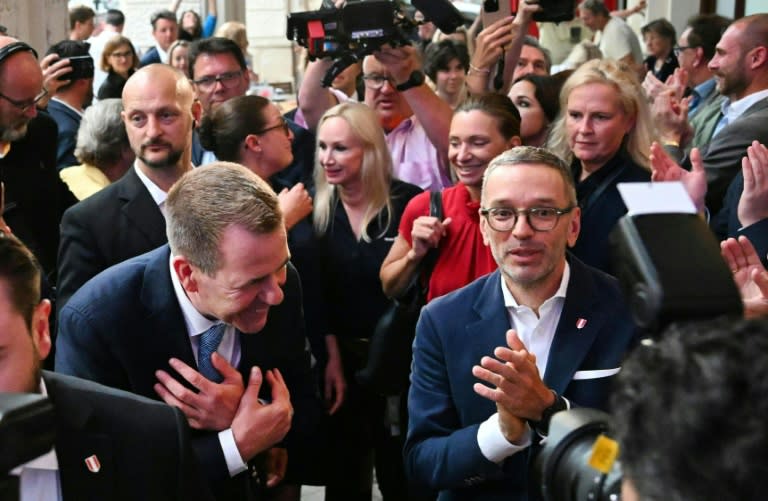 Bei der Europawahl in Österreich ist die rechtspopulistische FPÖ stärkste Kraft geworden - zum ersten Mal bei einer landesweiten Wahl. (HELMUT FOHRINGER)