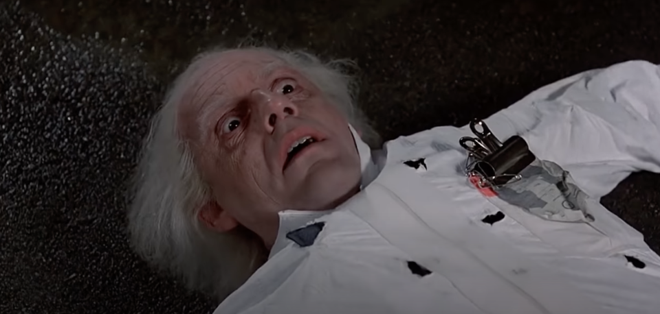 Doc Brown wakes up wide-eyed