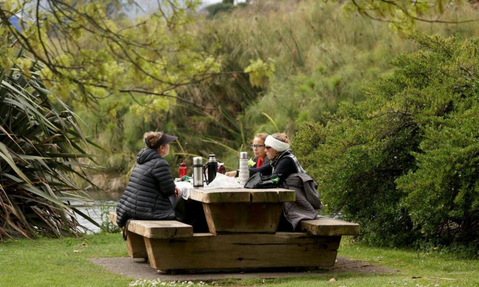 Families reunite with a picnic at Western Springs in Auckland