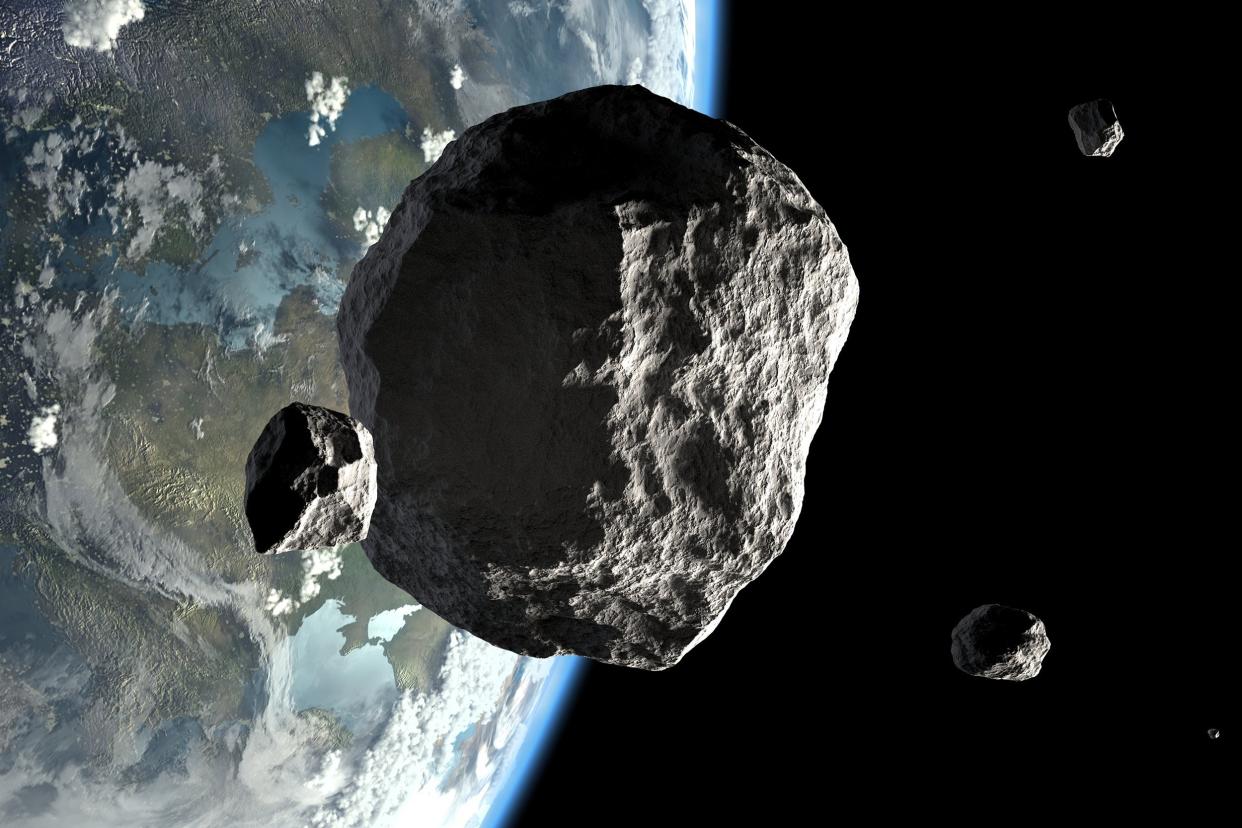 big and small asteroids on Earth orbit