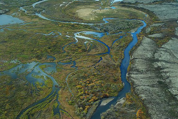 The Upper Talarik Creek (shown here) flows through the Bristol Bay watershed.