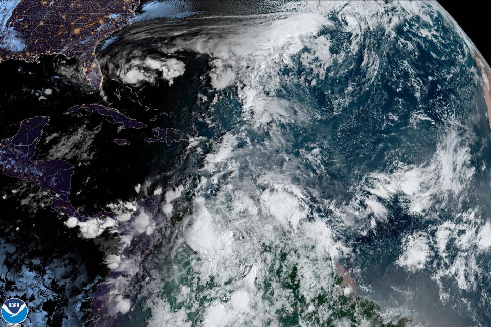 Tropical Storm Nicole is seen in this NOAA satellite image taken at 6:30 Eastern Time on Wednesday, November 9, 2022. In its 4 a.m. EST update on Wednesday, the National Hurricane Center said that Nicole was approximately 90 miles east-northeast of Great Abaco Island in the northwestern Bahamas and about 270 miles east of West Palm Beach on Florida's east coast. Nicole's maximum sustained winds are picking up at 70 mph with higher gusts. NOAA/UPI Tropical Storm Nicole Nears Hurricane Strength Approaching Florida, Washington, United States - 09 Nov 2022