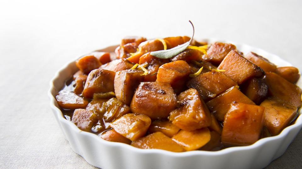 plate of candied yams