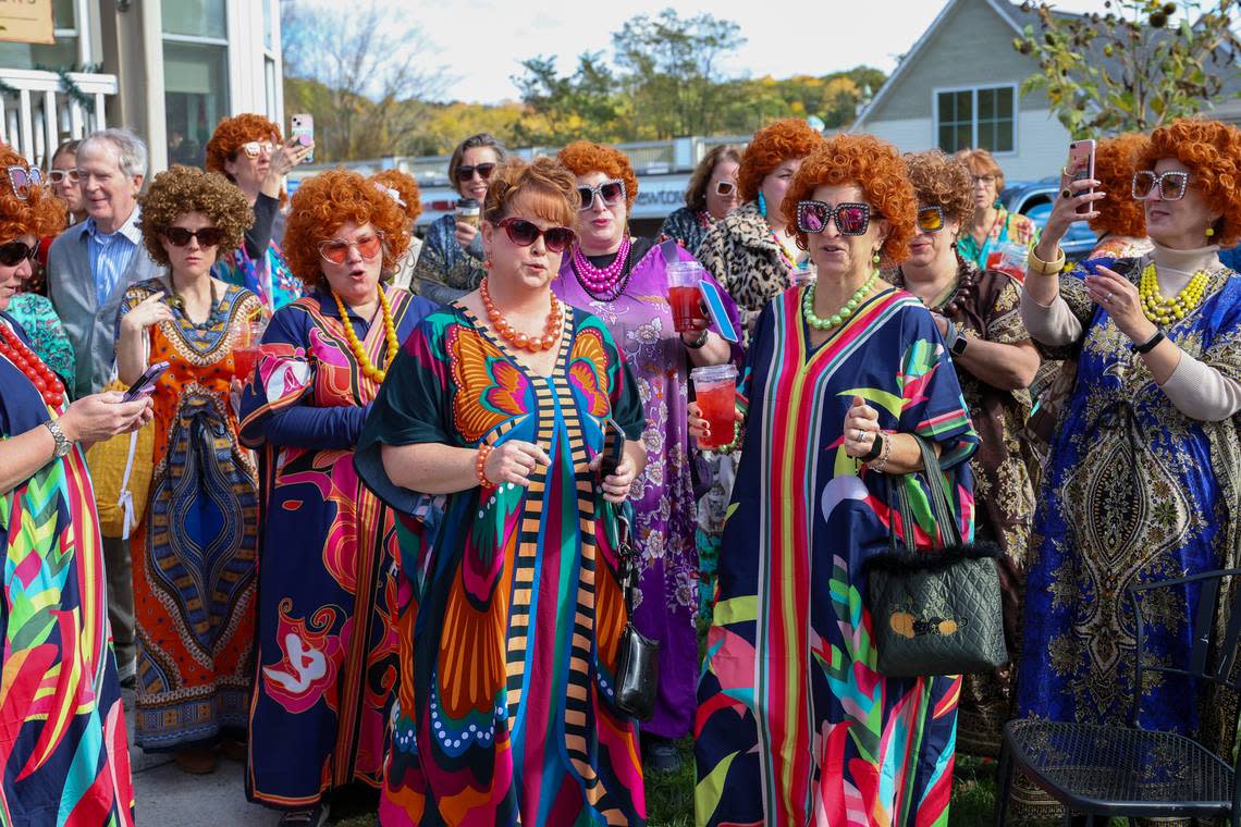 The scene at a recent Mrs. Roper Romp in Omaha, Nebraska, which drew dozens of imitators.