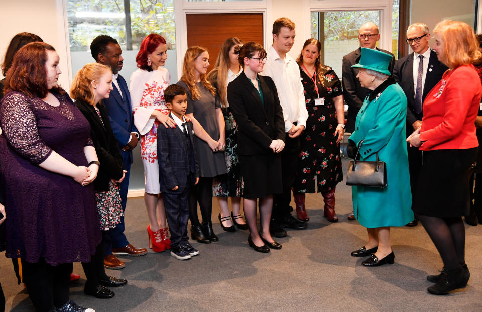 Nathan, the son of British vocal coaches Carrie and David Grant, was part of the small group given the chance to greet the Queen. Photo: Getty