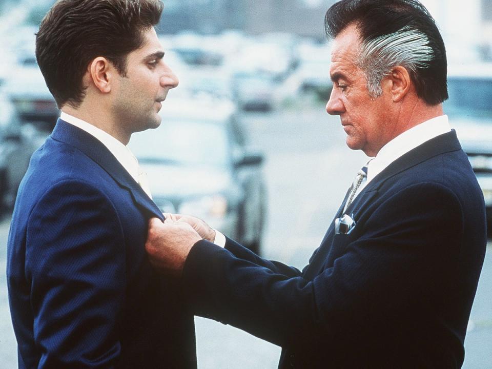 Old school: Paulie Walnuts (Sirico) takes Christopher (Michael Imperioli) to task in ‘The Sopranos’ (Shutterstock)