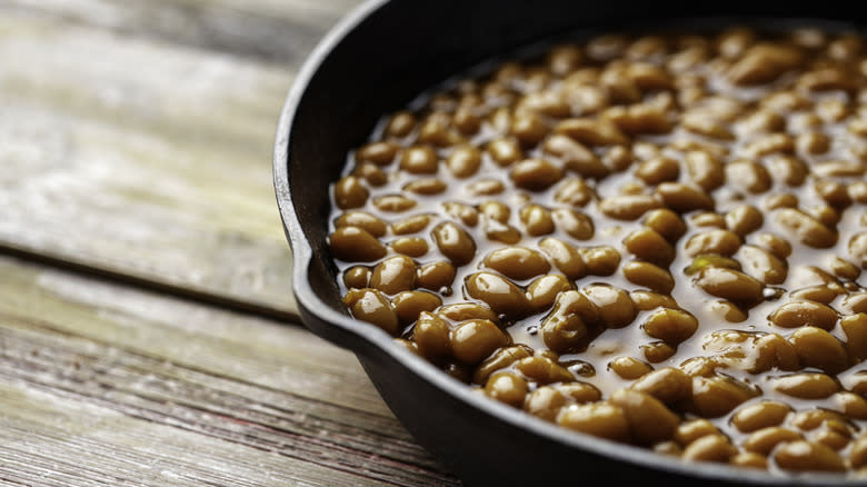 baked beans in skillet