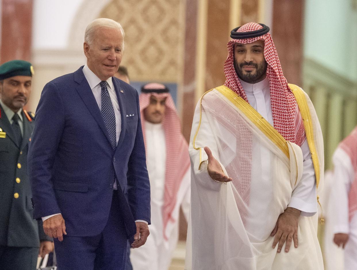 Joe Biden; Mohammed bin Salman.