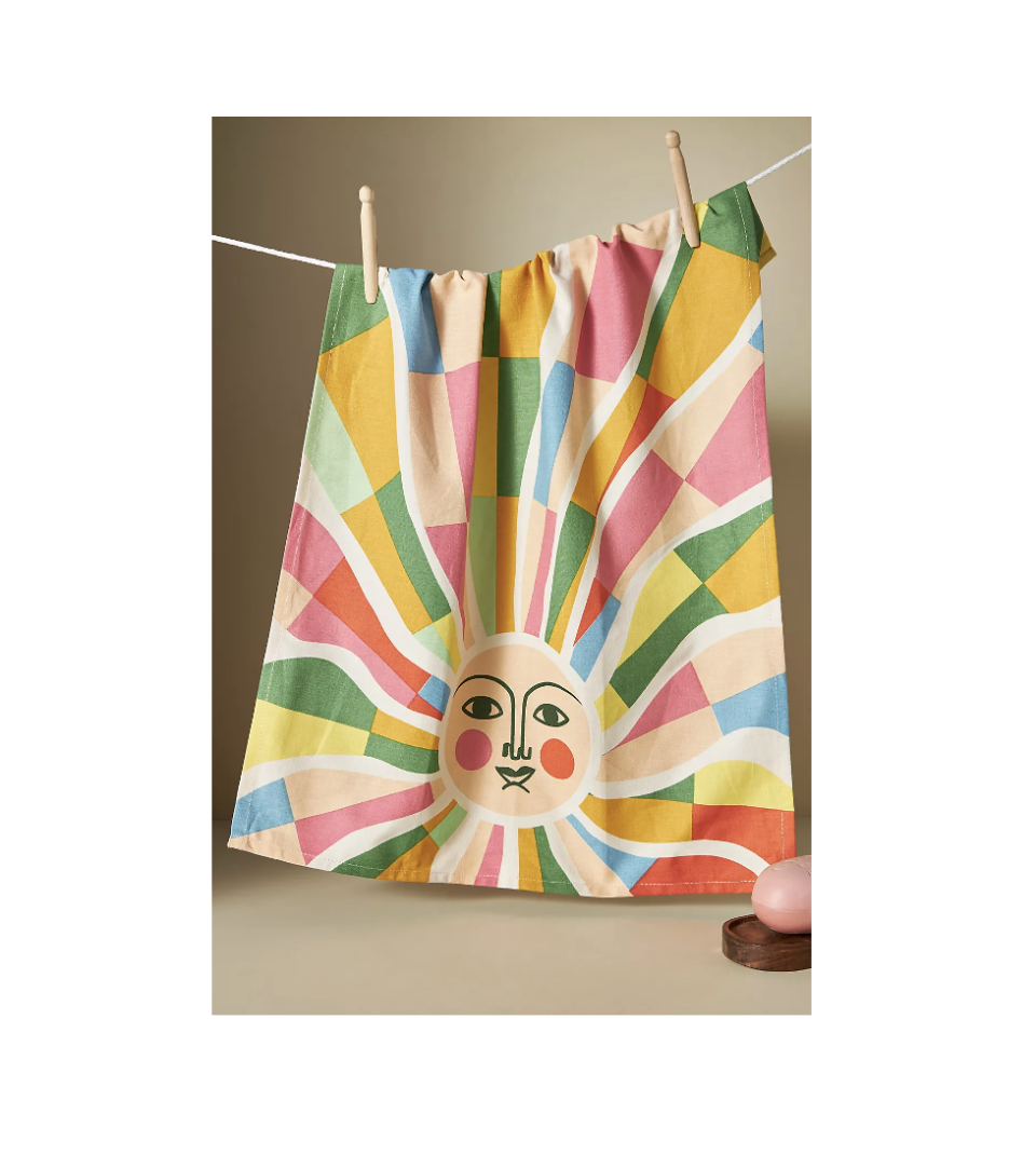 <p>Rainbow Sun Dish Towel</p><p>anthropologie.com</p><p>$20.00</p><p><a href="https://go.redirectingat.com?id=74968X1596630&url=https%3A%2F%2Fwww.anthropologie.com%2Fanthroliving%2Fshop%2Frainbow-sun-dish-towel&sref=https%3A%2F%2Fwww.cosmopolitan.com%2Flifestyle%2Fa42447878%2Fkitchen-trends-2023%2F" rel="nofollow noopener" target="_blank" data-ylk="slk:Shop Now;elm:context_link;itc:0;sec:content-canvas" class="link ">Shop Now</a></p><span class="copyright">AnthroLiving</span>