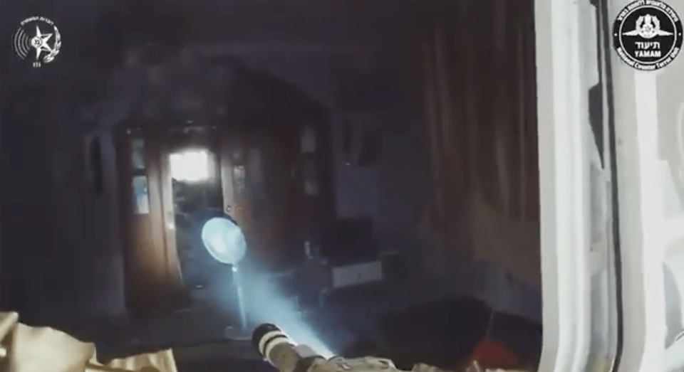 Dramatic footage from IDF headcam shows hostage rescue (via Israel Police)