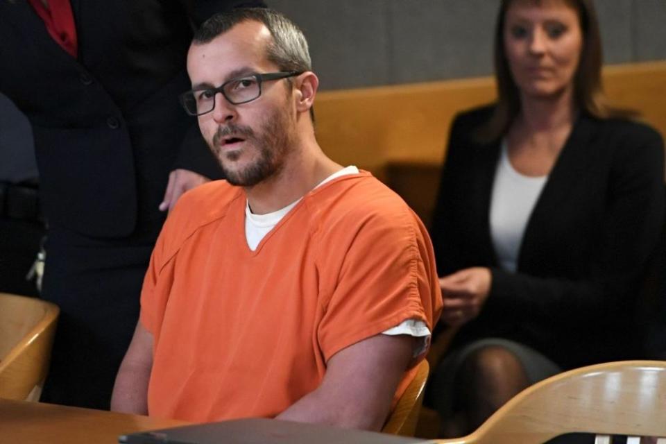 Chris Watts at his sentencing hearing on Monday