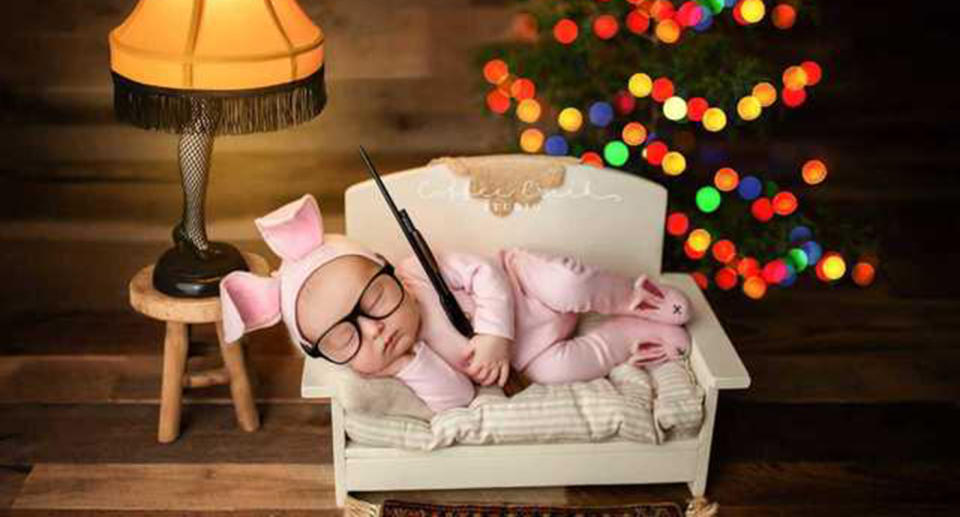 Indiana US baby with BB gun in A Christmas Story photo shoot sparks debate.