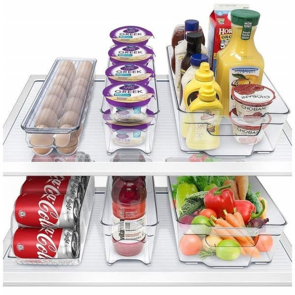 StorageMaid Stackable Storage Fridge Bins - Refrigerator Organizer