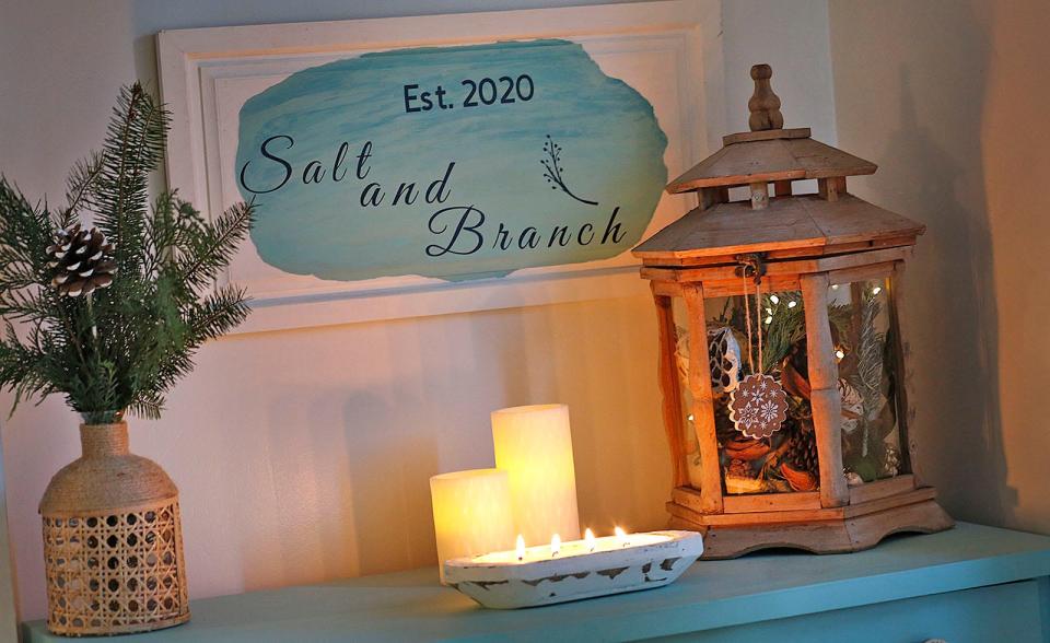 Melissa Mengel, of Quincy, makes candles in several scents and sizes through her small business, Salt and Branch. Thursday, Dec. 2, 2021.