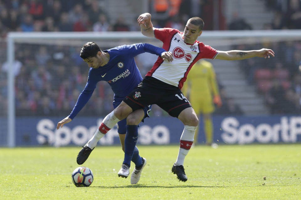 Alvaro Morata found it difficult to impose himself against Southampton