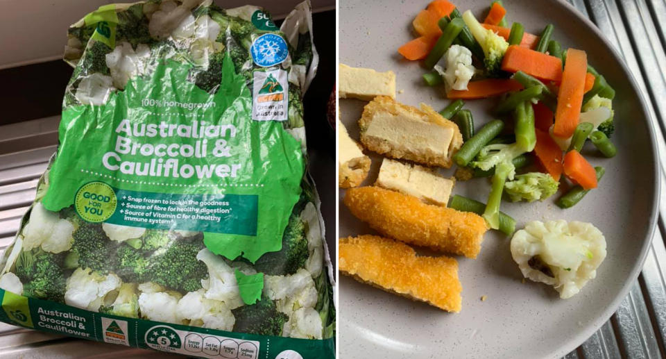 A Woolworths customer found a slug inside a packet of frozen vegetables 