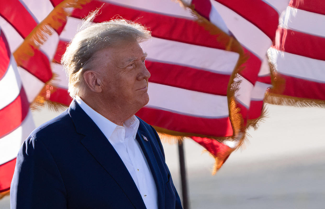 Former President Donald Trump speaks during a 2024 election campaign rally in Waco, Texas, March 25, 2023. (Suzanne Cordeiro/AFP via Getty Images)